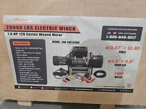 lot 9077 image: Landhohor 20000 lbs Electric Winch with 7.8HP Motor