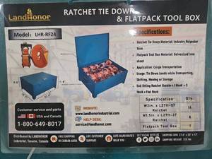 lot 9080 image: LandHonor Ratchet Tie Down Set with Storage Box Model LHR-RF24