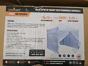 lot 9089 image: LandHonor 10x10 Pop-up Canopy Tent with Removable Sidewalls
