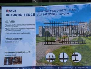 lot 9221 image: iRanch Wrought Iron Fence Panel (IRIF) - Professional Grade 8 Panels