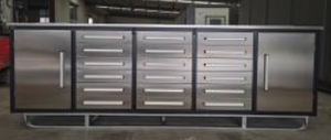 lot 9154 image: 10FT-18d-2b-01b 10ft Garage Storage Cabinet with 18 Drawers &amp 2 Cabinets