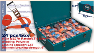 lot 9176 image: Suihe Ratchet Tie Down Set with Toolcase