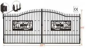 lot 9313 image: Unused K0720 7FT(H)x 20FT(L)  Metal Farm Driveway Gate