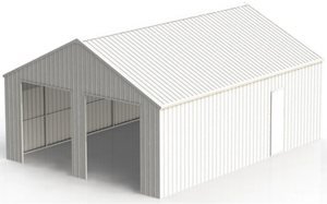 lot 9330 image: Unused K4525 45FTx25FT Double Garage Steel Barn Shed
