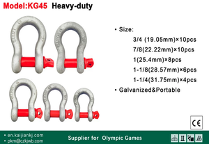 lot 9338 image: Unused KG45 U Type  Shackle (Screwpin)