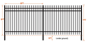 lot 9345 image: Unused K0608 8 ft x 6 ft Powder Coated Fence 22 Panels