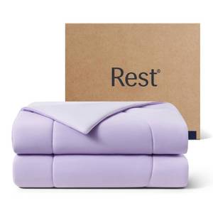 lot 1441 image: REST� Evercool� Cooling Comforter, TwinTwin XL, Blanket for Hot Sleepers, All Season Bedding to Keep Cool for Night Sweats, Breathable Lightweight Blanket, 68x90 Inches, Lavender Breeze