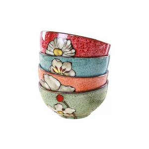 lot 1442 image: Ceramic Bowls For Kitchen, 28oz - Bowl Set of 4 - For Cereal, Salad, Pasta, Soup, Ramen, Serving etc - Dishwasher, Microwave, and Oven Safe - For Breakfast, Lunch and Dinner (BlueRedGreenPink)