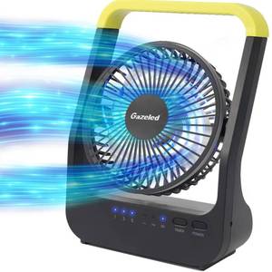lot 1469 image: Gazeled Battery Powered Fan, Super Long Lasting Battery Powered Fans for Camping, Portable D-Cell Desk Fan with Timer, 3 Speeds, Whisper Quiet, 180° Rotation, for Office,Bedroom,Outdoor, 5