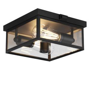 lot 1489 image: Craftersmark Outdoor Ceiling Light with Motion Sensor, Flush Mount Porch Light, Exterior Light Fixture with Clear Glass, Dusk to Dawn 2-Light Fixture for Patio,Porch (12 in)