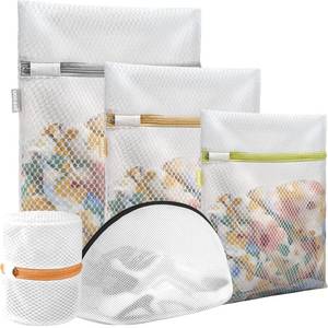 lot 2113 image: Prezon Mesh Laundry Bags, Washing Machine Wash Bags, Reusable and Durable Mesh Wash Bags for Delicates Blouse, Hosiery, Underwear, Bra, Lingerie Baby Clothes - 5 Different Size