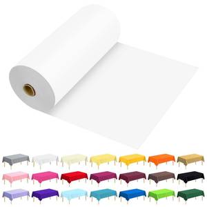 lot 2145 image: JHDZDHY 54 Inch X 300 Feet Plastic Table Cover Roll Premium Disposable Plastic Tablecloth for All TypeShape Tables  Picnic, Party, Banquet, Birthdays, Weddings (White, 54 Inch X 300 Feet)