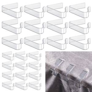 lot 2150 image: 24pcs Clear Plastic Tablecloth Clips, Transparent Picnic Tablecloth Clips Large Table Cloth Holder Table Cover Clips for Christmas Home Wedding Party Indoor Outdoor Camping(2 Sizes)