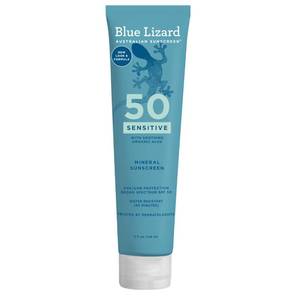 lot 2155 image: BLUE LIZARD Sensitive Mineral Sunscreen with Zinc Oxide 50 Water Resistant UVAUVB Protection with Smart Cap Technology Fragrance Free, Sensitve, SPF 50 - - Tube, Unscented, 5 Fl Oz