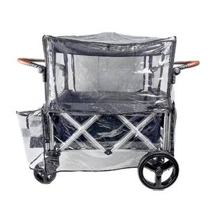 lot 2191 image: Big Size Rain Cover for Stroller, Mosquito Net for Trolley Cart, 2in1 Big Cover with Window for Picnic Camping Wagon Stroller Waterproof Windproof Accessories (Cart Not Included)