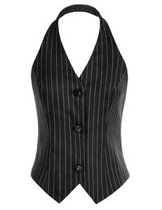 lot 2194 image: Belle Poque Retro Style Halter Neck Backless Classic Sleeveless Waistcoat for Womens Prom Wear XL
