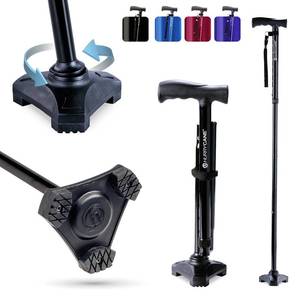 lot 2222 image: HurryCane HCANE-BK-C2 Freedom Edition Foldable Walking Cane with T Handle, Original Black