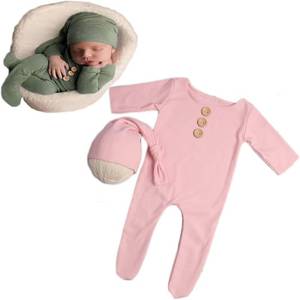 lot 2238 image: Newborn Photography Boy Outfit Baby Boy Girls Photo Shoot Costume Crochet Clothes Hat Pants Baby Prop Photoshoot(pink)