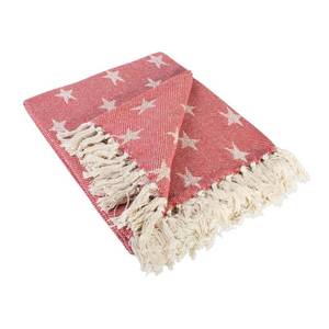 lot 2245 image: DII 4TH of July Patriotic Throw Blanket with Decorative Tassles, Use for Chair, Couch, Bed, Picnic, Camping, Beach, & Just Staying Cozy at Home (50 x 60), Star Tango Red