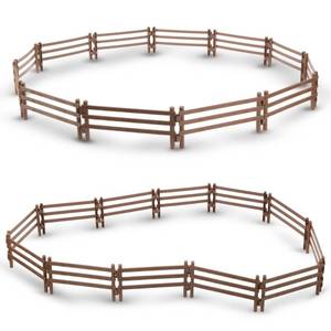 lot 2268 image: Toymany 24PCS Plastic Corral Fencing Playset Accessories for Farm Animals Figurines, Cake Toppers - Educational Gift for Kids and Toddlers