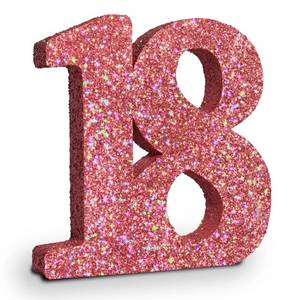 lot 2269 image: Eploger 18th Birthday Becorations for Girls,Rose Gold Glitter Number 18 Sign Birthday Centerpiece,Number 18 Table Topper