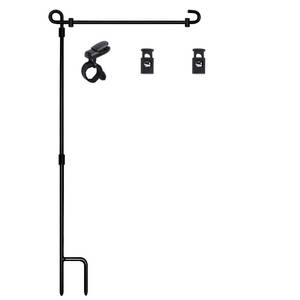 lot 2294 image: HOOSUN Garden Flag Stand, Premium Garden Flag Pole Holder Metal Powder-Coated Weather-Proof Paint with one Tiger Clip and two Spring Stoppers without flag
