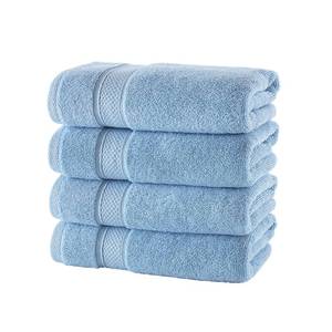 lot 2305 image: NOVA Luxury Linen - Hotel Quality Turkish Towel Set for Bathroom (4 Pcs Hand Towel Set, Sky Blue)