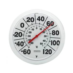 lot 2319 image: Springfield Indoor Outdoor Big Dial Thermometer, Wireless with Large Easy-to-Read Numbers, 8-Inch Dial for Patio, Pool, or Indoor Use, White Finish