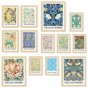 lot 2343 image: 97 Decor William Morris Wall Art - William Morris Exhibition Posters, Fine Art Gallery Pictures Artwork, Vintage Botanical Art Prints, Eclectic Art Nouveau Painting for Home Kitchen Decor (UNFRAMED)