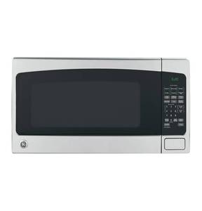 lot 3553 image: GE Countertop Microwave Oven, 1,200-watt Capacity, 2.0 Cubic Ft., 8 Auto Setting Cooking Settings, Child-Lock Technology, Kitchen Essentials for the Countertop, Dorm Room or Apartment, Satinless Steel