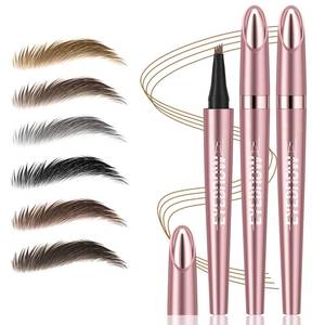 lot 4214 image: 2Pcs Microblading Eyebrow Pen, Long-Lasting Waterproof Eyebrow Pencil with 4-Fork-Tip for 3D Realistic Brow, Easily Create Natural Hair-Like Brow Last All-Day, Eye Brow Pencils for Women -Light Brown