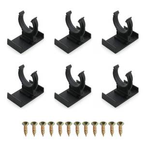 lot 4234 image: Plinth Clips HJGarden 6pcs Black Plastic Screw-on Toe Kick Clip with Screws, Kitchen Plinth Clip and Bracket for Adjustable Plinth Feet