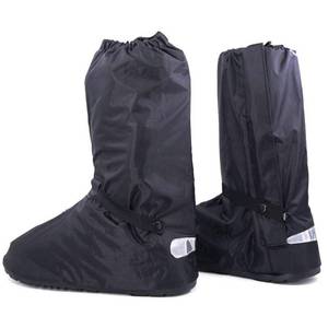 lot 4247 image: Hilitchi Black Men Waterproof Rainstorm Rainy Day Rain Suit Raingear Motorcycle Outdoor Protective Gear Rain Boot Shoe Cover Zipper US 10 11 Euro 44 45 Black