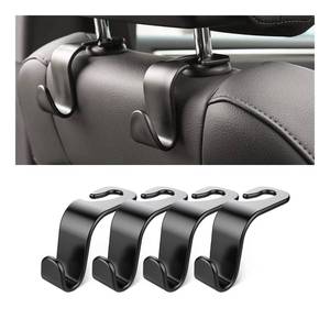 lot 4252 image: Car Back Seat Headrest Hooks, 4 Pack Black Stylish Back Seat Hanger for Car Handbag Clothes Coats Grocery Bags, Car Interior Accessories (Black2)