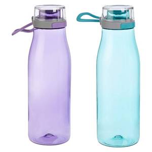 lot 5285 image: Amazon Basics Tritan BPA-Free Leak-Proof Water Bottles with Action Lid, 2-Pack, 24 oz Blue & Purple