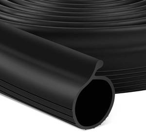 lot 5287 image: 16.5FT Garage Door Bottom Seal Rubber 0.19 P Bulb Bottom Garage Door Weather Stripping for Overhead Door, Weatherproof Strip Replacement Seal Fits 16.5FT Wide or Smaller Doors (Black)