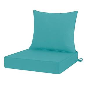 lot 5290 image: HOMELYSIAN Outdoor Chair Cushions 22x22, Patio Furniture Cushions with Removable Cover, Outdoor Deep Seat Cushion Set with Ties and Handle, Waterproof Outdoor Cushions for Chair Sofa Couch, Teal