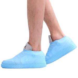 lot 6325 image: WHYJJQIAN Waterproof Silicone Shoe Covers for Rain,Reusable Non Slip Rubber Rain Shoe Cover Cycling Shoe Protectors Outdoor with Non-slip Sole Apply to Men,Women,Kids(Medium Blue)