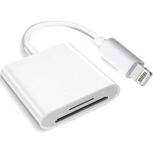 lot 6336 image: (Apple MFi Certified) Lightning to SD Card Camera Reader for iPhone iPad, Dual Card Slot Memory Card Reader Supports SD and TF Card Trail Camera Viewer Sd Card Adapter Portable Micro Sd Card Reader