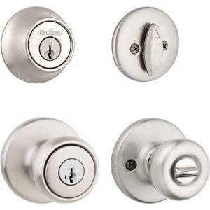 lot 6340 image: Kwikset 96900-381 690T 15 SMT BBPKG Satin Nickel Tylo Entry Combo Set