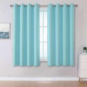lot 6346 image: DUALIFE Aqua Curtains for Living Room Bedroom Light Blocking Window Curtains Triple Weave Room Darkening Curtain Panels Thermal Insulated Grommet Top 52X45