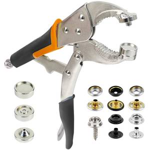 lot 6348 image: snap Fastener Tool,Snap Tool for Boat Covers, Heavy Duty Snap Setter Pliers Canvas Snap Fasteners Kit Includes 60 Sets 15mm Stainless Snaps
