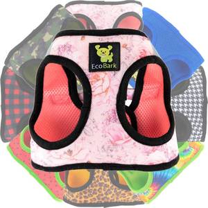 lot 6349 image: EcoBark Step in Dog Harness - Eco-Friendly Teacup Dog Harnesses for XXS, XS, and Small Dogs - Reflective and Adjustable Mini Body Halter Vest -Tiny Soft Mesh Toy Breed Harness (XXXS, Floral)