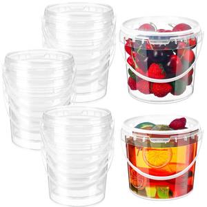 lot 9509 image: Funnymoom 20 Pack 48 oz Clear Buckets with Lid Plastic Ice Cream Buckets with Lid and Handle Ice Cream Tub Food Storage Containers Round Plastic Pails Freezer and Microwave Safe for Food