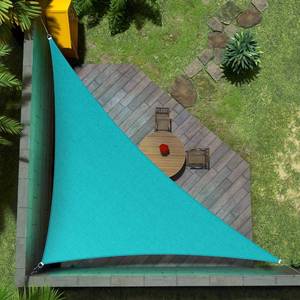lot 9511 image: Amgo 10 x 10 x 14 Turquoise Right Triangle Sun Shade Sail UPF50 Canopy Awning AGSLT, 95% UV Blockage, Water & Air Permeable, 200GSM Heavy Duty Commercial and Residential (We Make Custom Sizes)