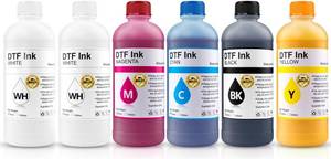 lot 9513 image: SAIBOYA DTF Ink 500ml Combo Pack Compatible for printheads Installed DTF Printers L1800 R1390 ET-4800 8550 XP15000 I3200 4720 XP600 TX800 ET2800,(2White 1set Black Cyan Magenta Yellow)