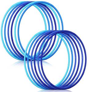 lot 9523 image: Sratte 12 Pcs Toy Hoop for Kid Detachable Adjustable Toy Hoop Colored Exercise Ring Plastic Circle for Kid Teen Gymnastics Equipment Require Self Assembly (28 Inch,Blue Series)