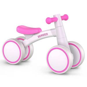lot 9528 image: SEREED Baby Balance Bike for 1 Year Old Boys Girls 12-24 Month Toddler Balance Bike, 4 Wheels Toddler First Bike, First Birthday Gifts (Rose)