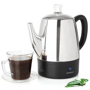 lot 9542 image: Mixpresso Small Percolator Coffee Pot Electric 4 Cup, Stainless Steel Coffee Maker, Coffee Percolator Electric With Keep Warm Function, 4 Cups Stainless Steel Perculator With Basket