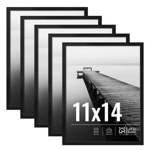 lot 9550 image: LaVie Home 11x14 Picture Frame Black��5 Pack��, 11 x 14 Picture Frame for Wall Decoration, Stable and Sturdy Frame and Plexiglass, Black Minimalist Style